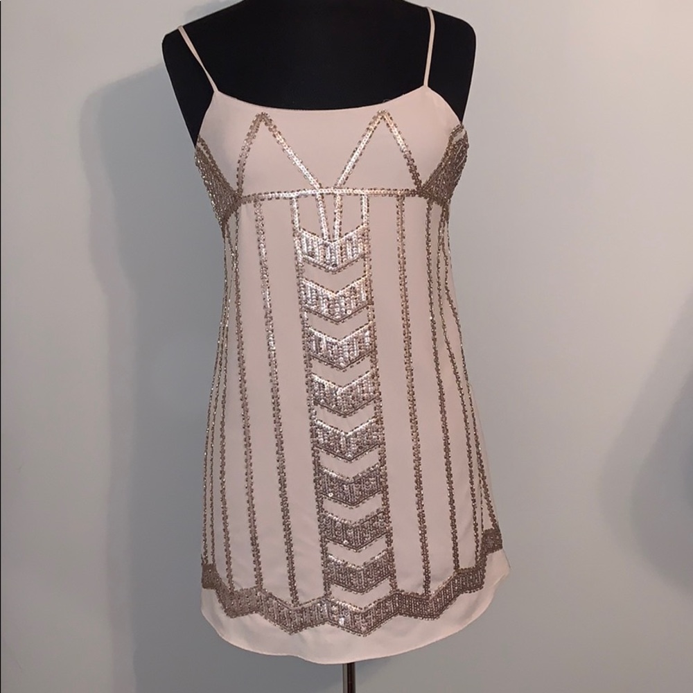 Gold mini dress